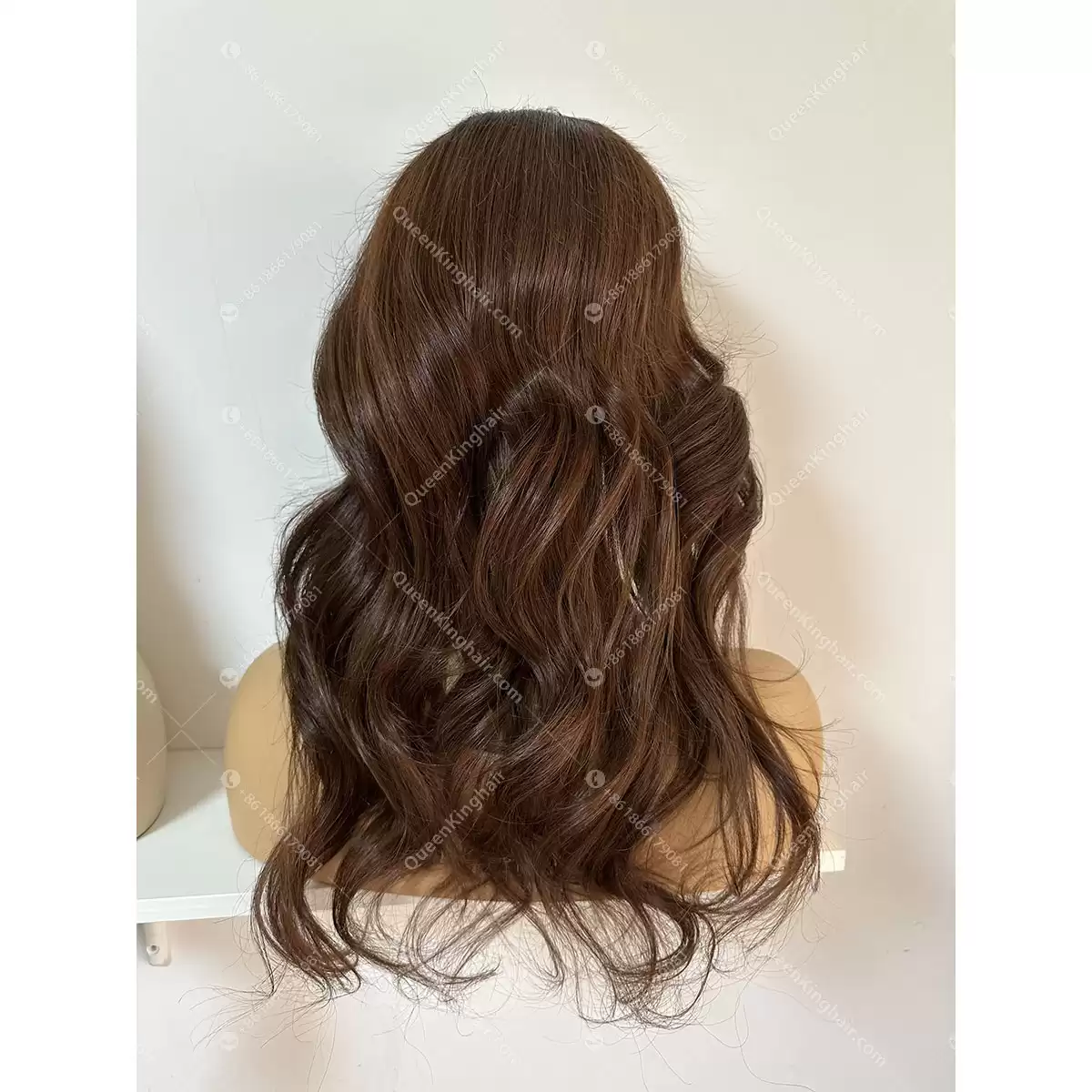 18 inches 5x5 Brunette color 180% density body wave medium size transparent lace