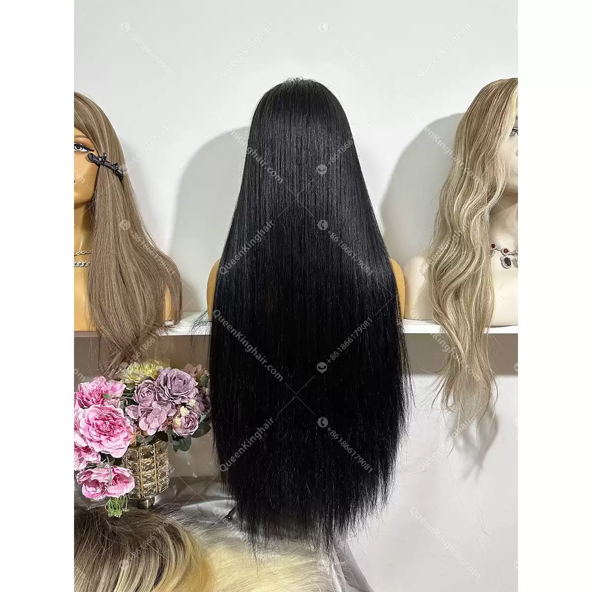 30 inches full Hd lace wig jet black double drawn virgin hair