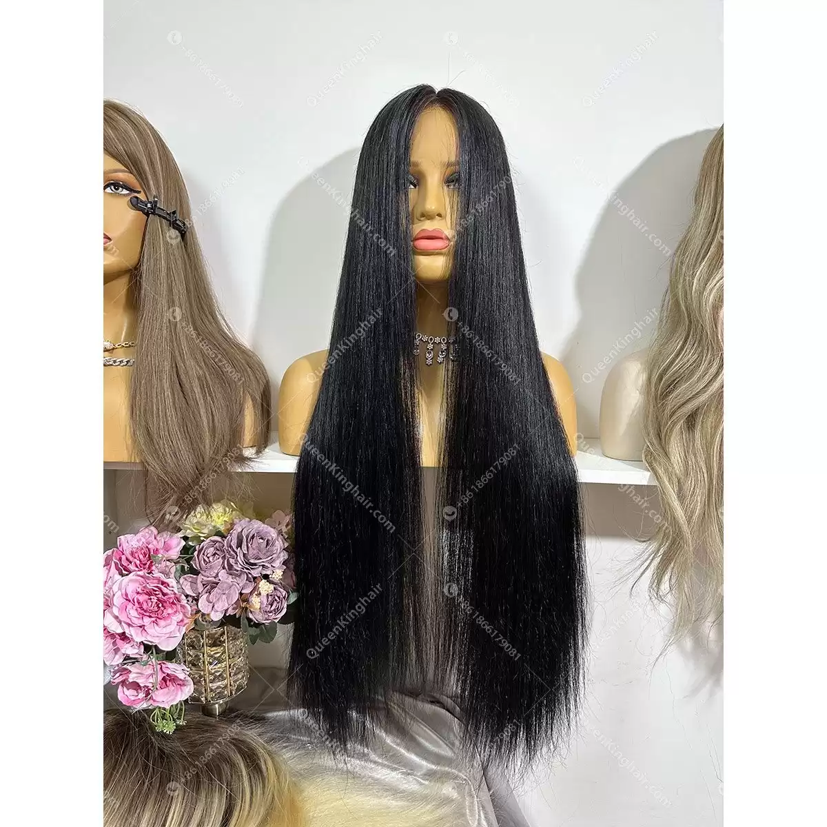 30 inches 13x6 Hd lace with 4x4 silk base double drawn virgin hair natural color
