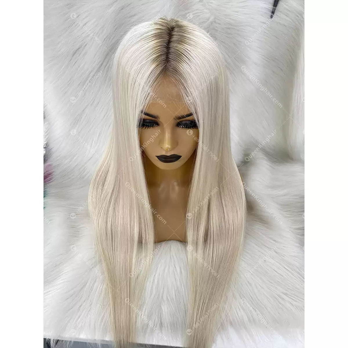1685679349-04 28 inches virgin hair ombré white blonde 150% density 13x6 free shipping transparent lace