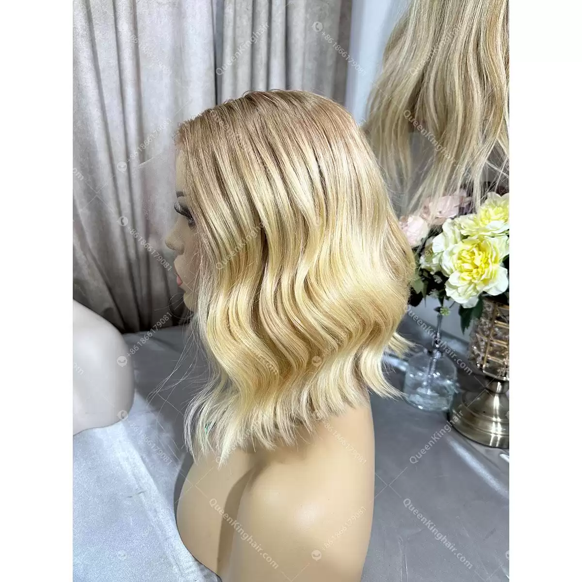 12 inches 13x6 Hd lace 150% density ombré blonde bob