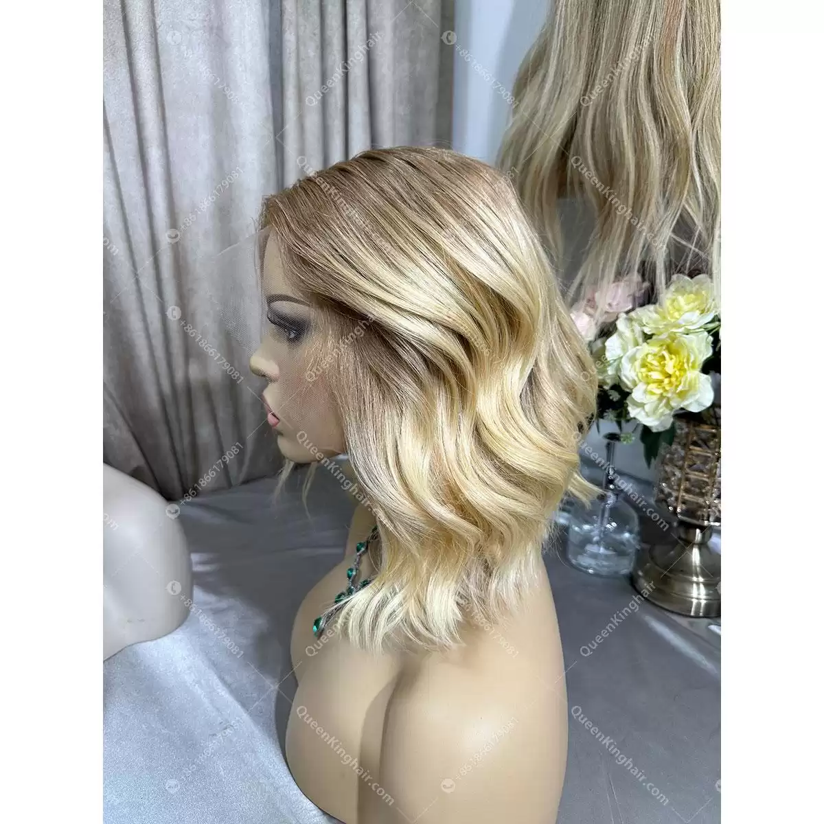 12 inches 13x6 Hd lace 150% density ombré blonde bob