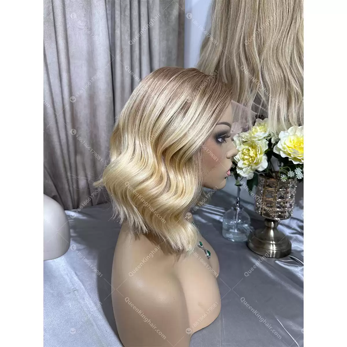 12 inches 13x6 Hd lace 150% density ombré blonde bob