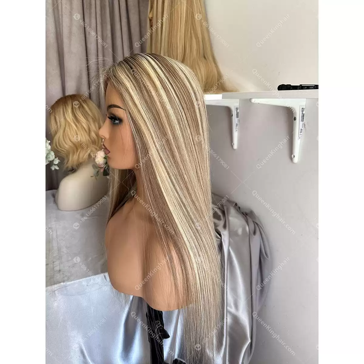 20 inches Blair full lace wig with 4x4 silk base and Pu around medical wig 150% density