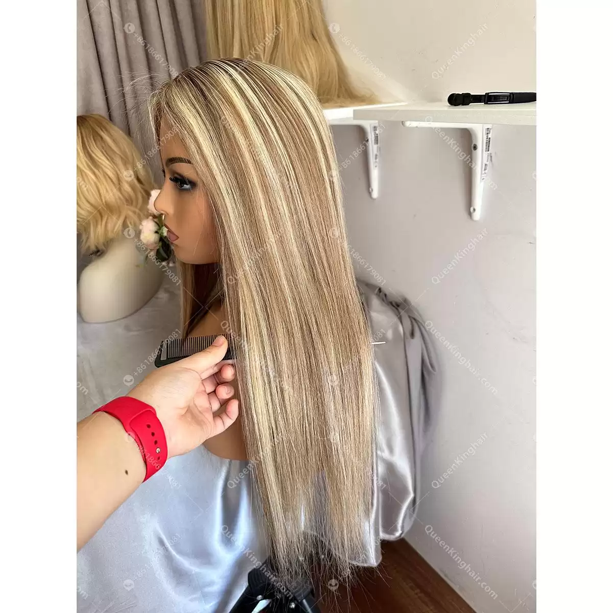 20 inches Blair full lace wig with 4x4 silk base and Pu around medical wig 150% density
