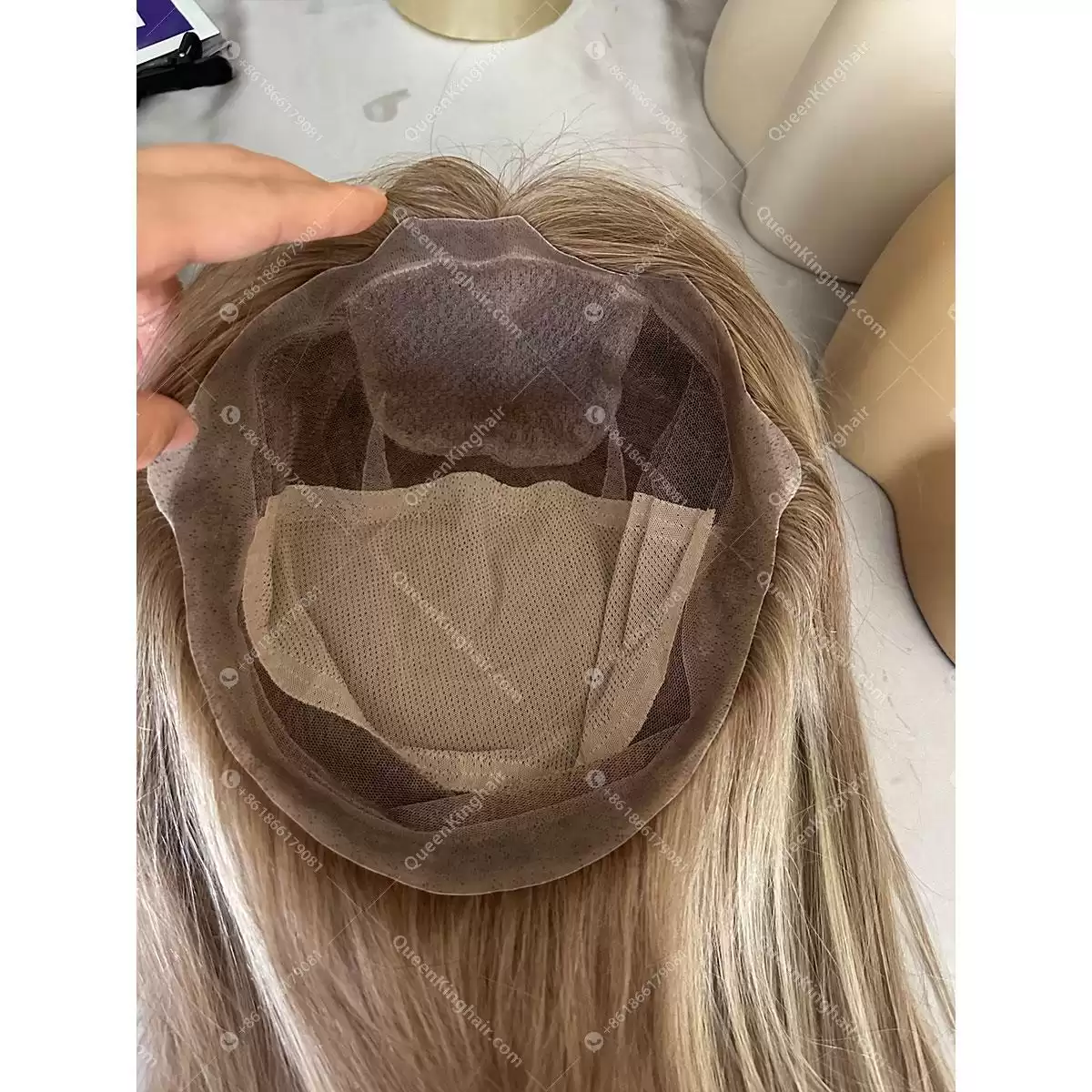 20 inches Blair full lace wig with 4x4 silk base and Pu around medical wig 150% density