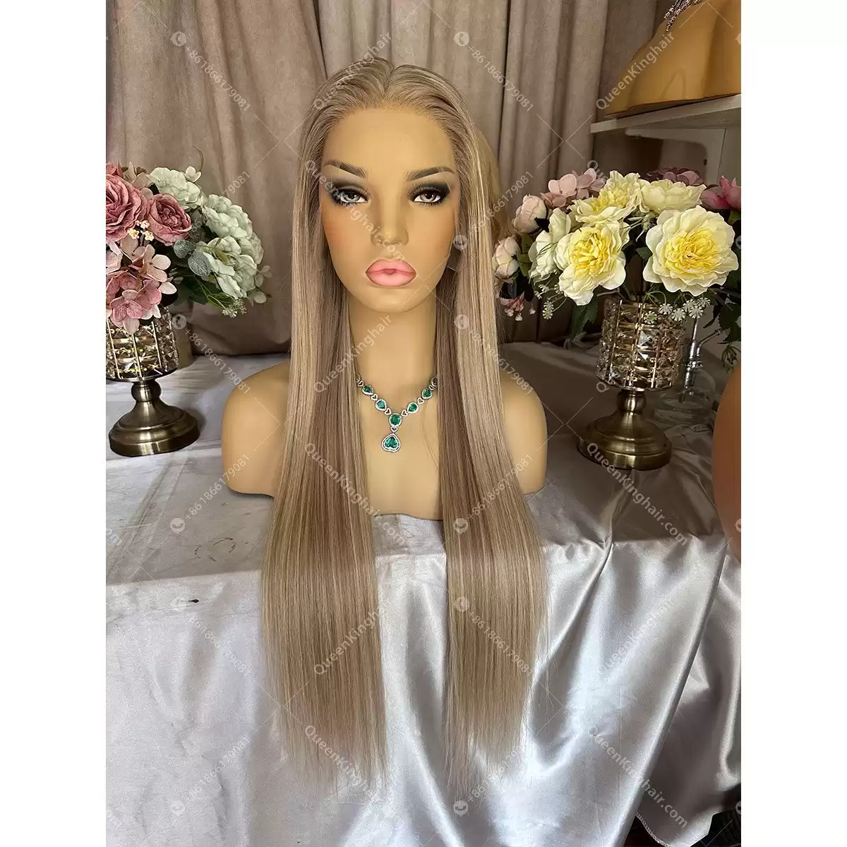 28 inches 13x6 Hd lace Khloe 150% density ashy brown with light blonde balayage