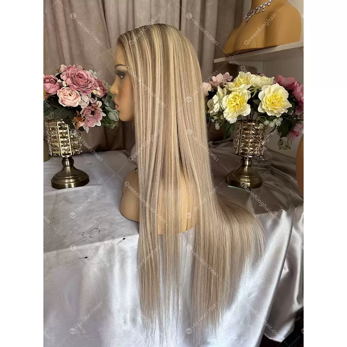28 inches 13x6 Hd lace Khloe 150% density ashy brown with light blonde balayage