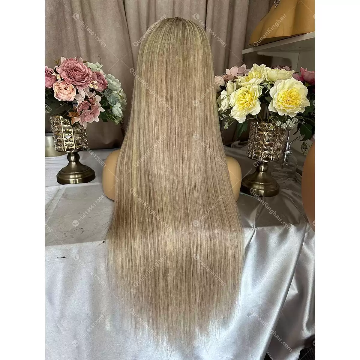 28 inches 13x6 Hd lace Khloe 150% density ashy brown with light blonde balayage