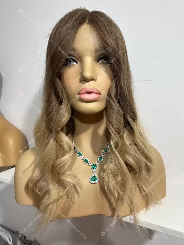 18 inches 13x6 transparent lace double drawn virgin hair ombré blonde brunette roots