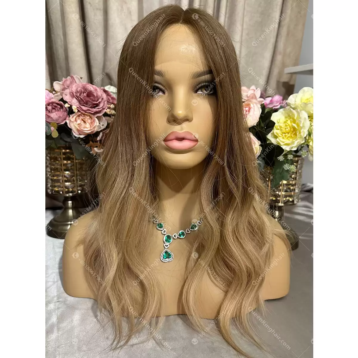 18 inches 13x6 transparent lace double drawn virgin hair ombré blonde brunette roots