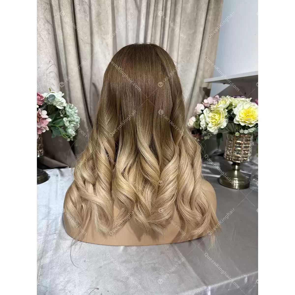 18 inches 13x6 transparent lace double drawn virgin hair ombré blonde brunette roots