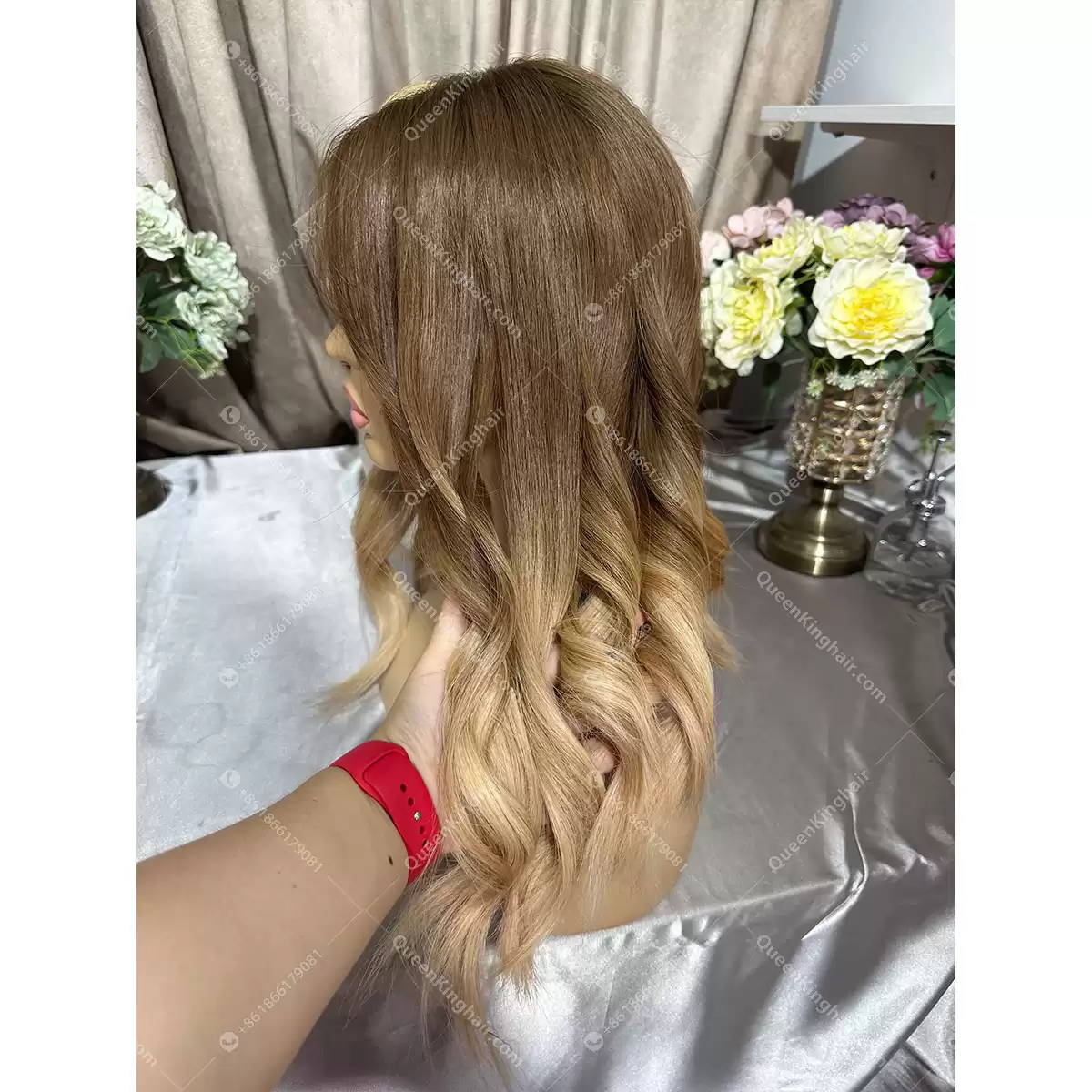 18 inches 13x6 transparent lace double drawn virgin hair ombré blonde brunette roots