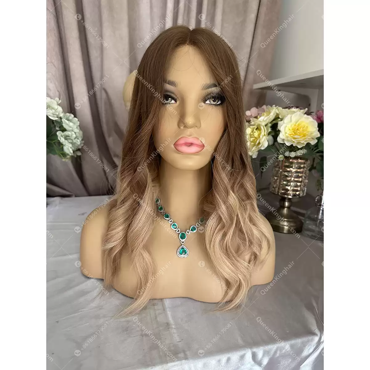18 inches 13x6 transparent lace double drawn virgin hair ombré blonde brunette roots