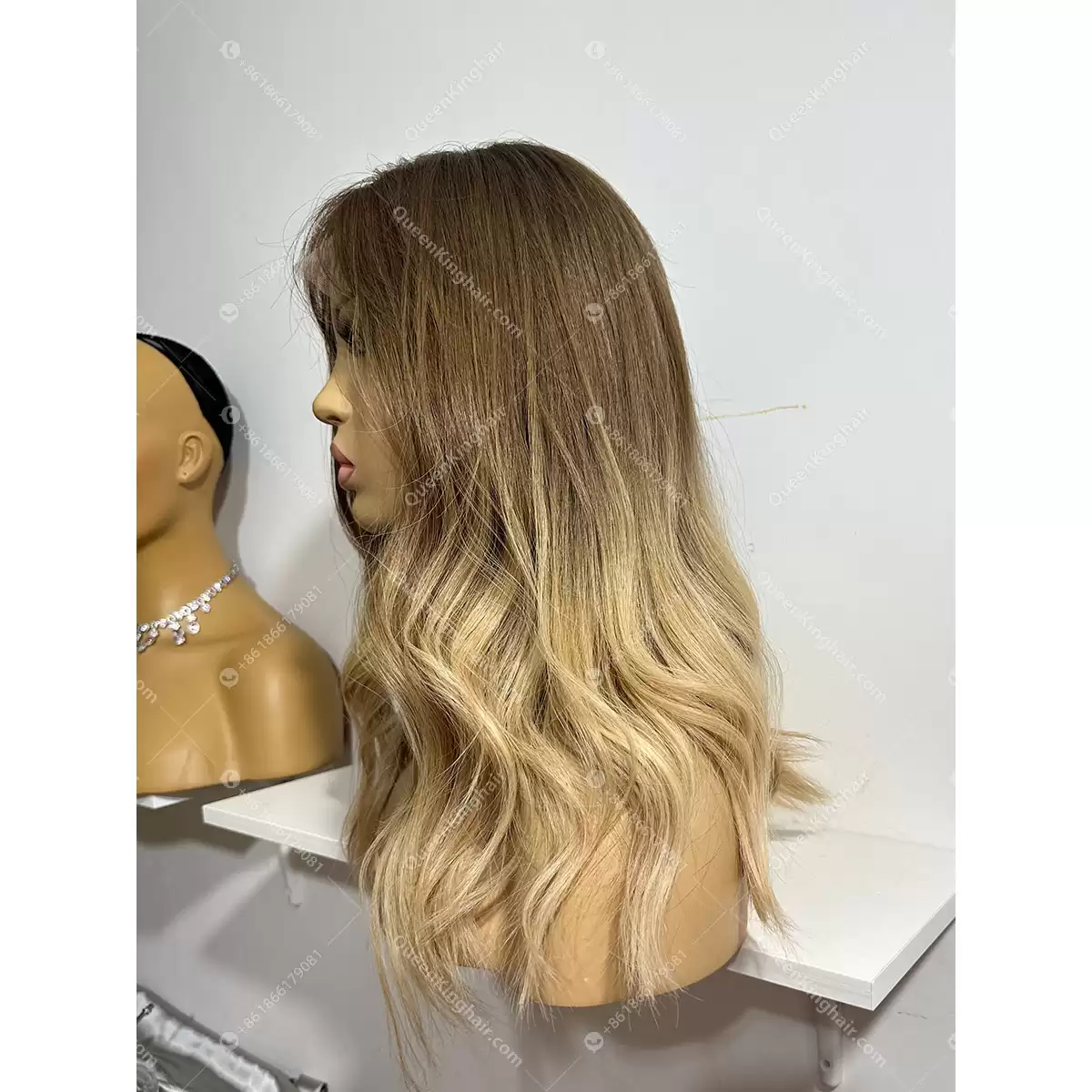 18 inches 13x6 transparent lace double drawn virgin hair ombré blonde brunette roots