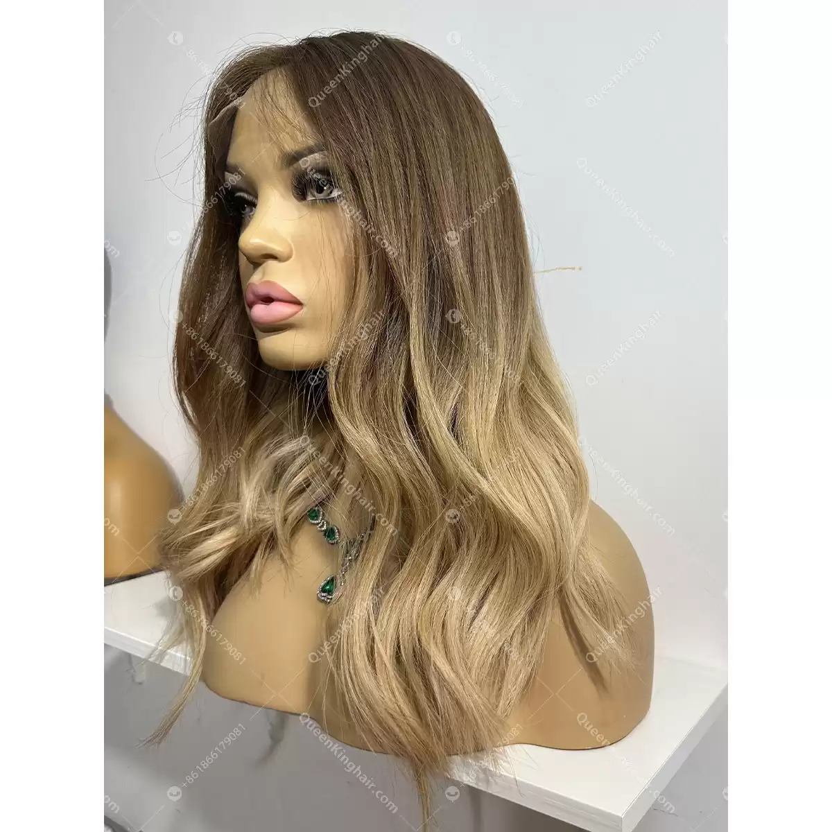18 inches 13x6 transparent lace double drawn virgin hair ombré blonde brunette roots