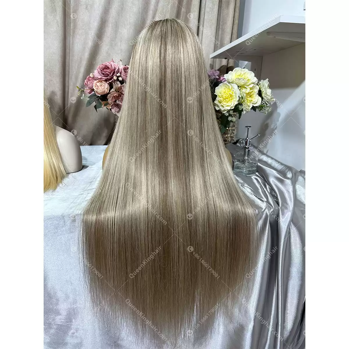 28 inches Blair 13x6 Hd lace 450 grams hair super full density ashy brown with blonde balayage