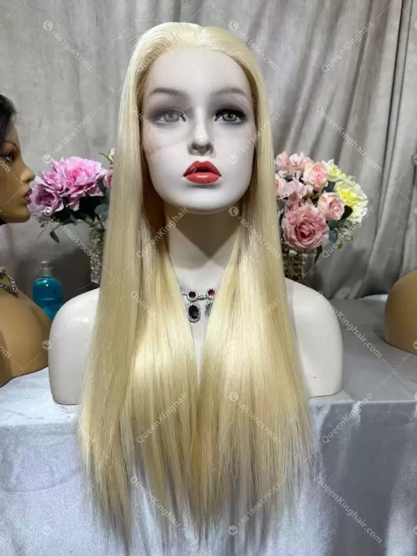 Double drawn virgin hair full Hd lace blonde 613 wig