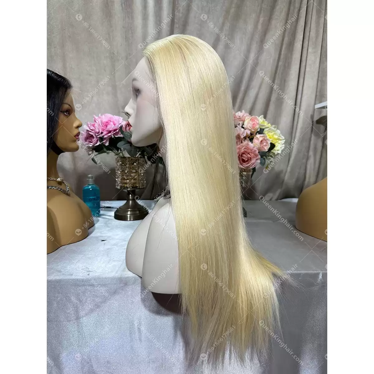 Double drawn virgin hair full Hd lace blonde 613 wig