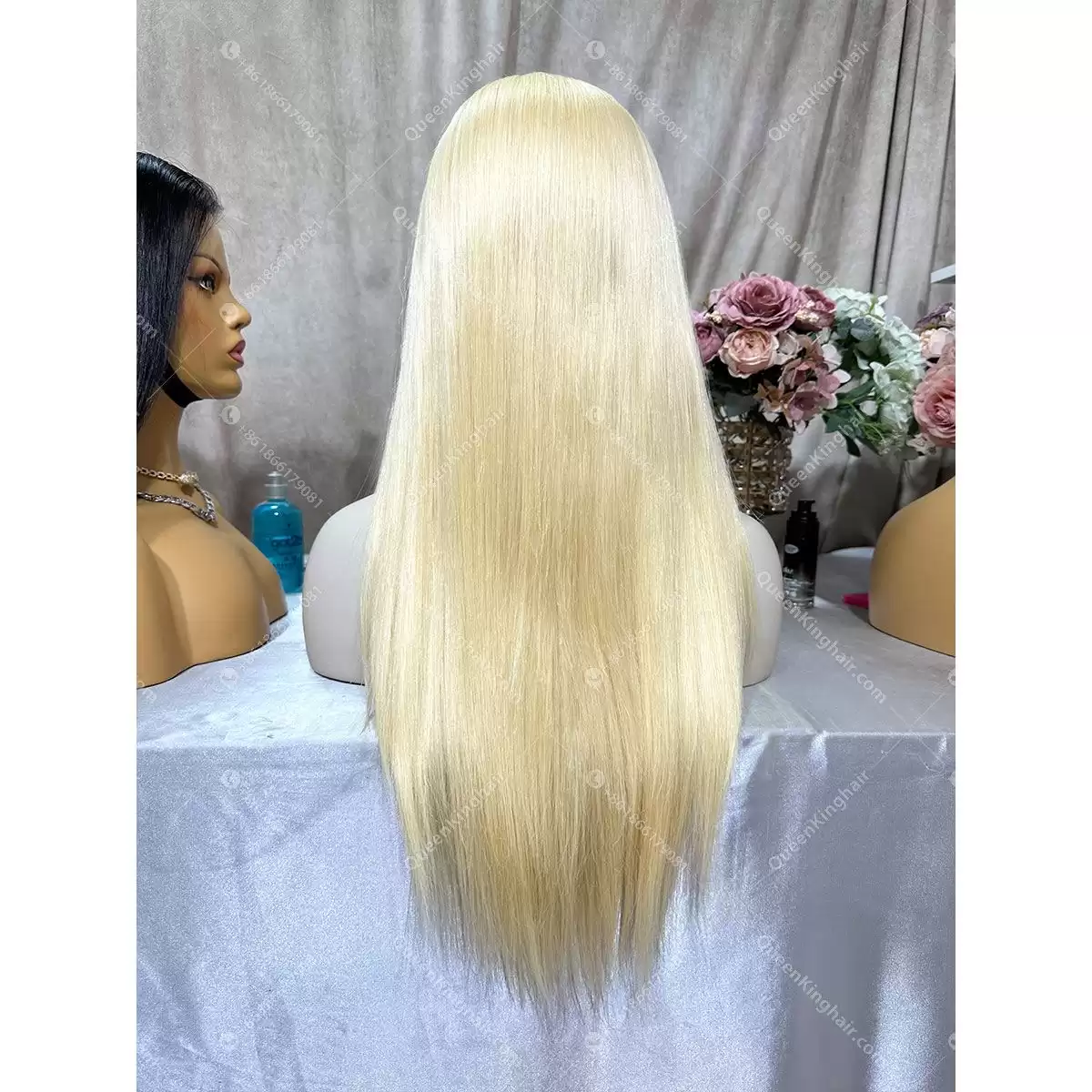 Double drawn virgin hair full Hd lace blonde 613 wig