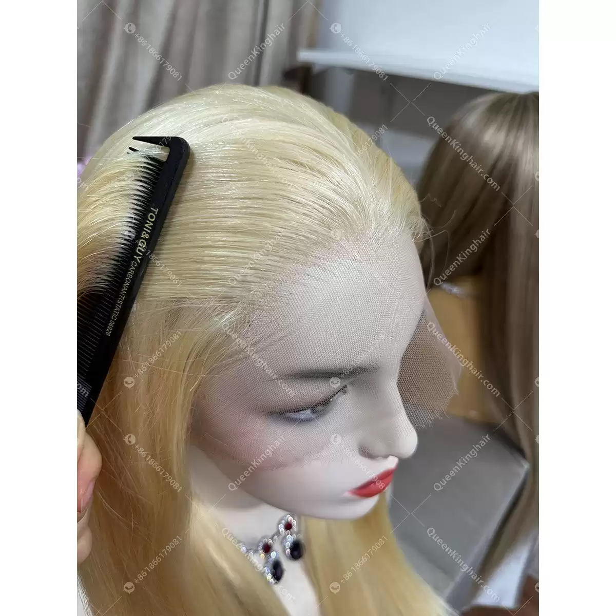 Double drawn virgin hair full Hd lace blonde 613 wig
