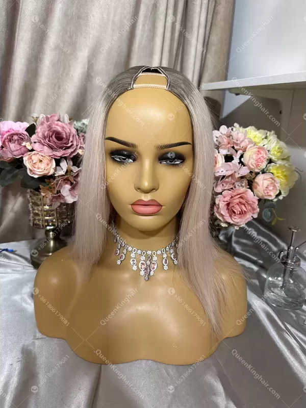 12 inches U part wig ombré ashy blonde 150 grams