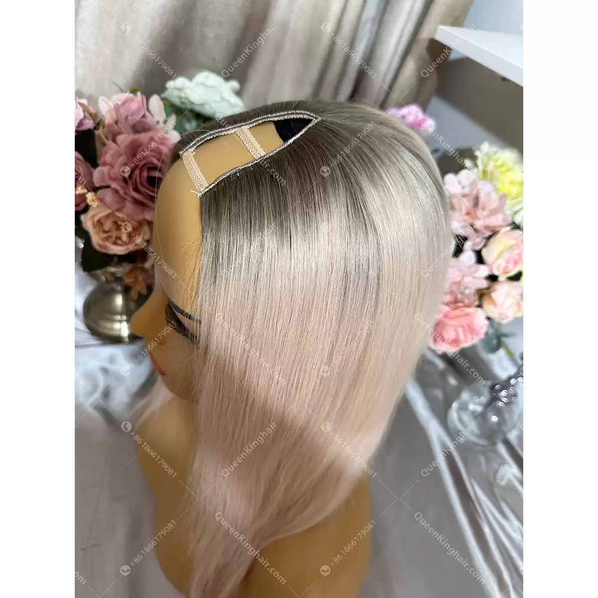 12 inches U part wig ombré ashy blonde 150 grams