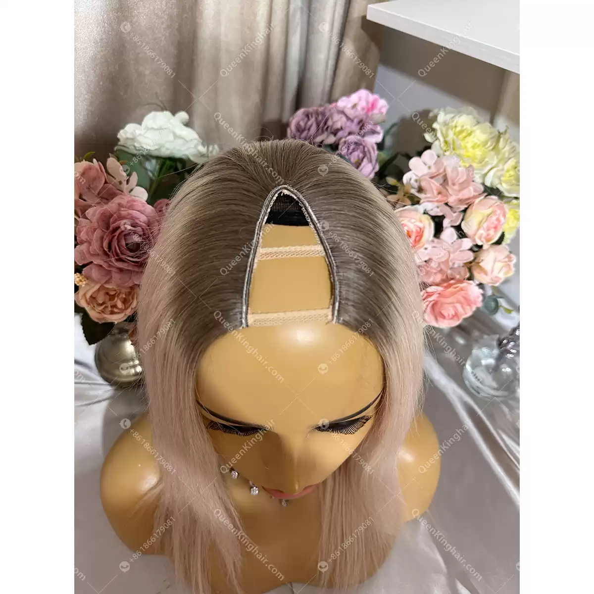 12 inches U part wig ombré ashy blonde 150 grams