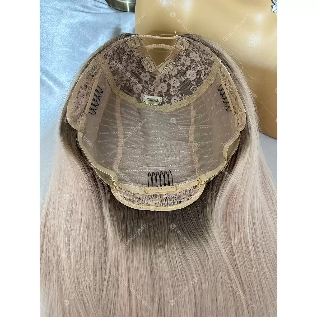12 inches U part wig ombré ashy blonde 150 grams