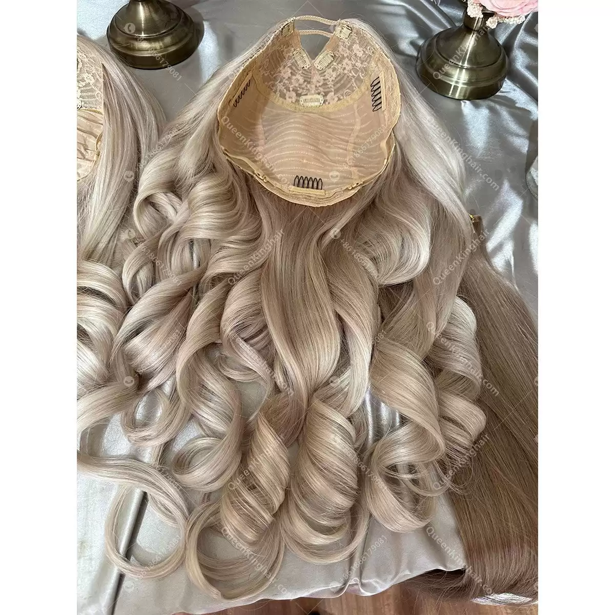 U part wig 26 inches 200 grams ashy blonde