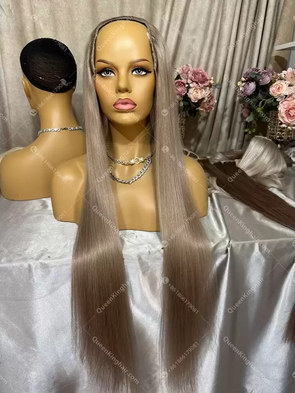 30 inches 200 grams ashy blonde clip in hair extensions