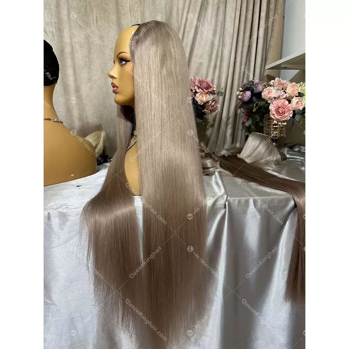 30 inches 200 grams ashy blonde clip in hair extensions