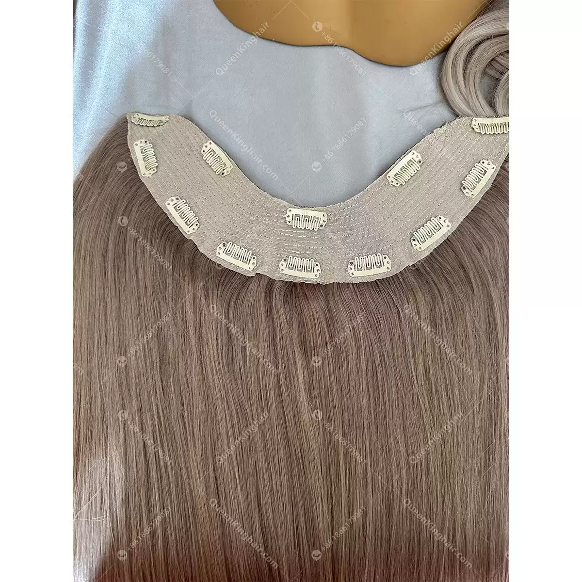 30 inches 200 grams ashy blonde clip in hair extensions