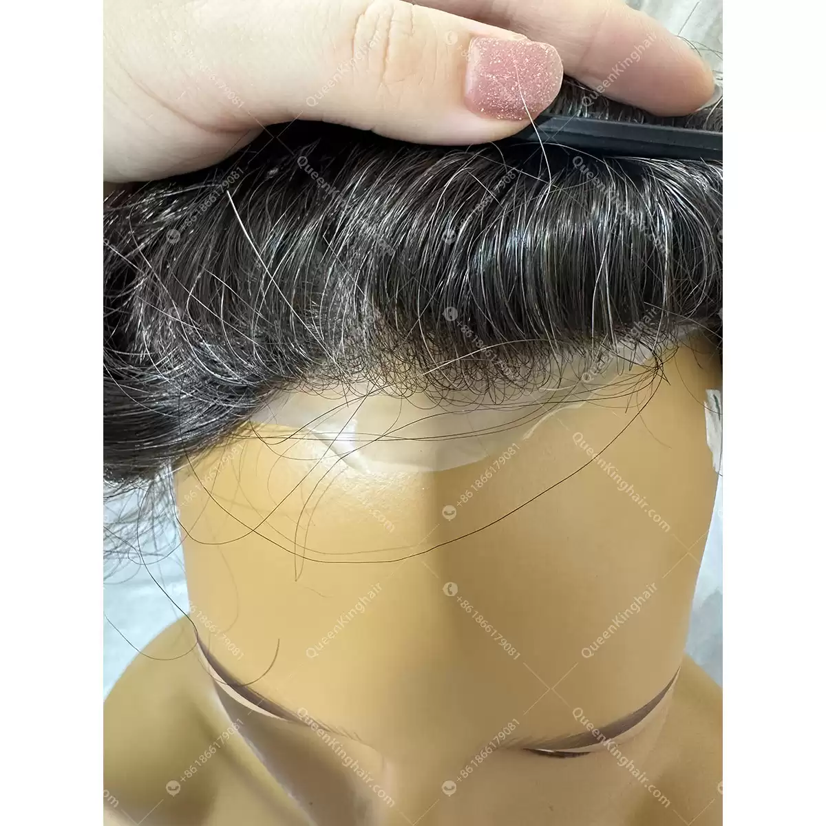 8x10 men toupee pu base super natural hairline