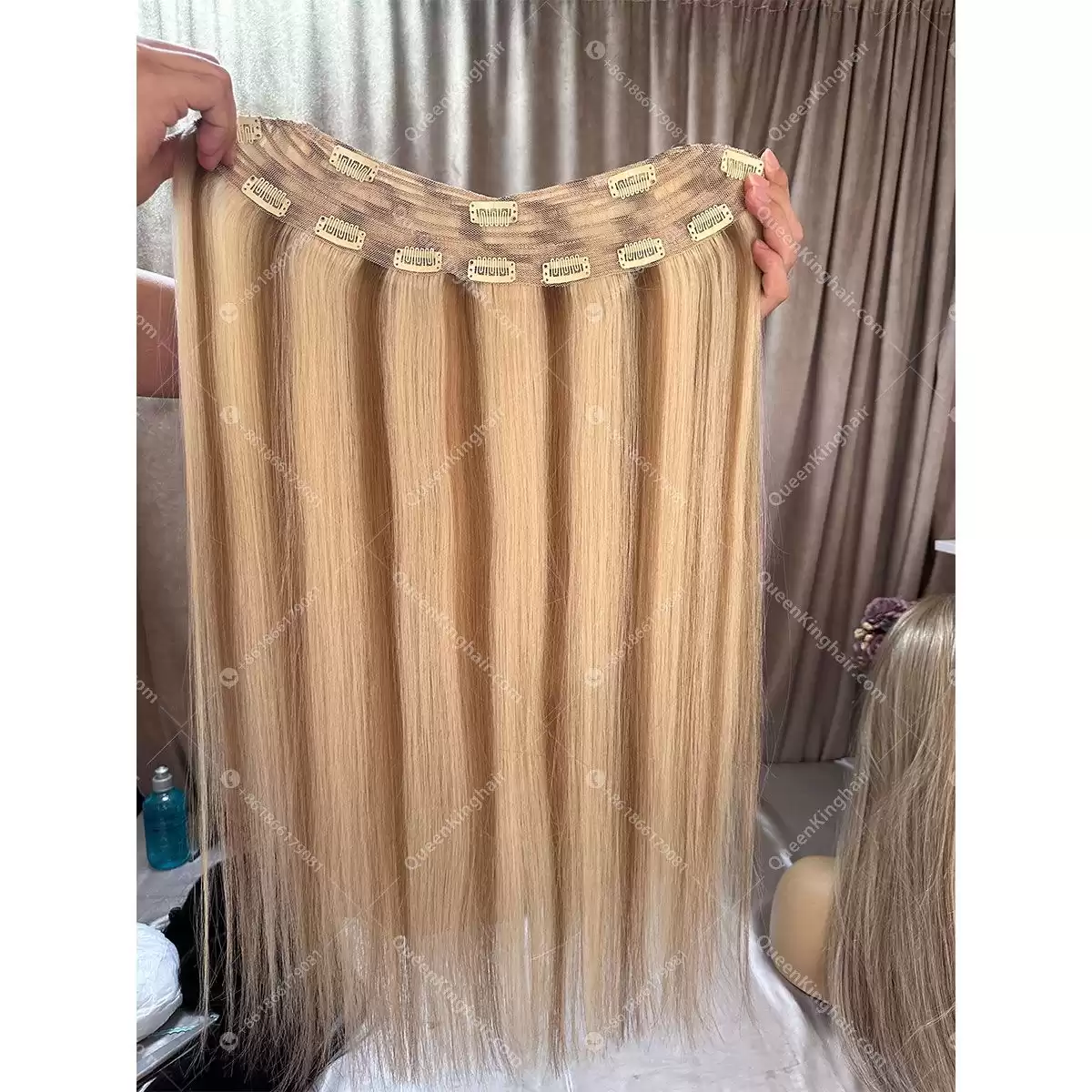 28 inches virgin hair clip in hair extensions. 200 grams
