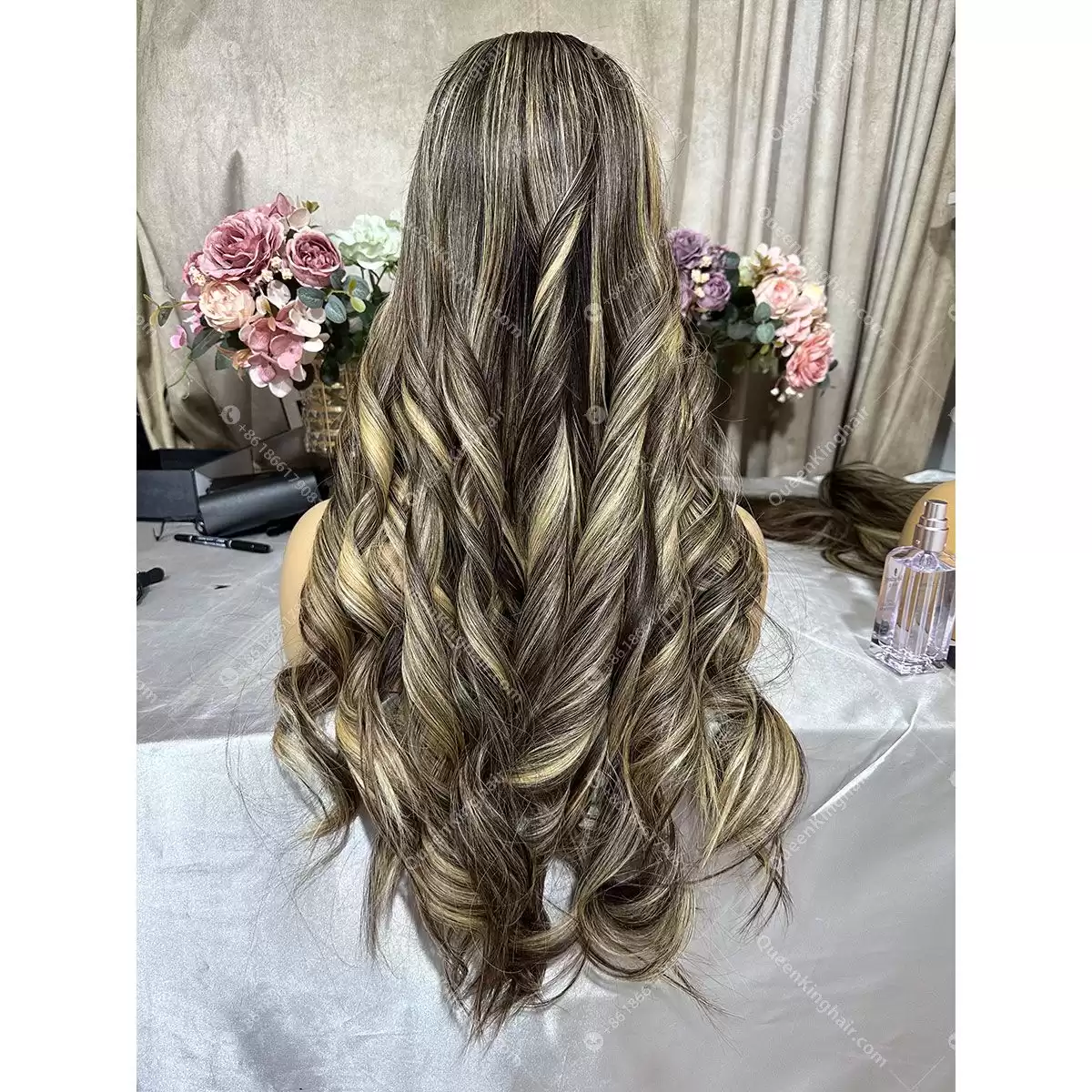 24 inches double drawn virgin hair 13x6 Hd lace brunette color natural balayage