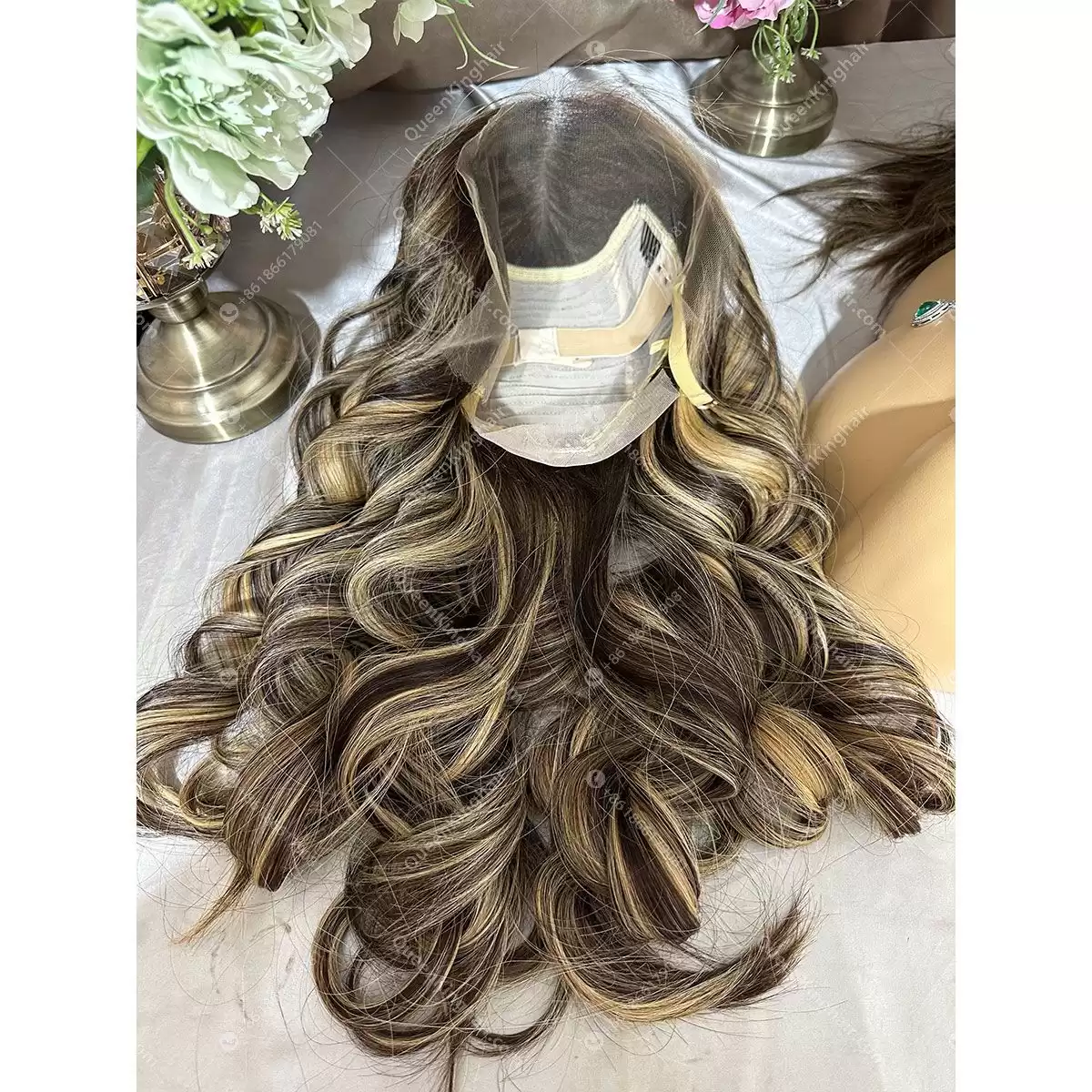 24 inches double drawn virgin hair 13x6 Hd lace brunette color natural balayage