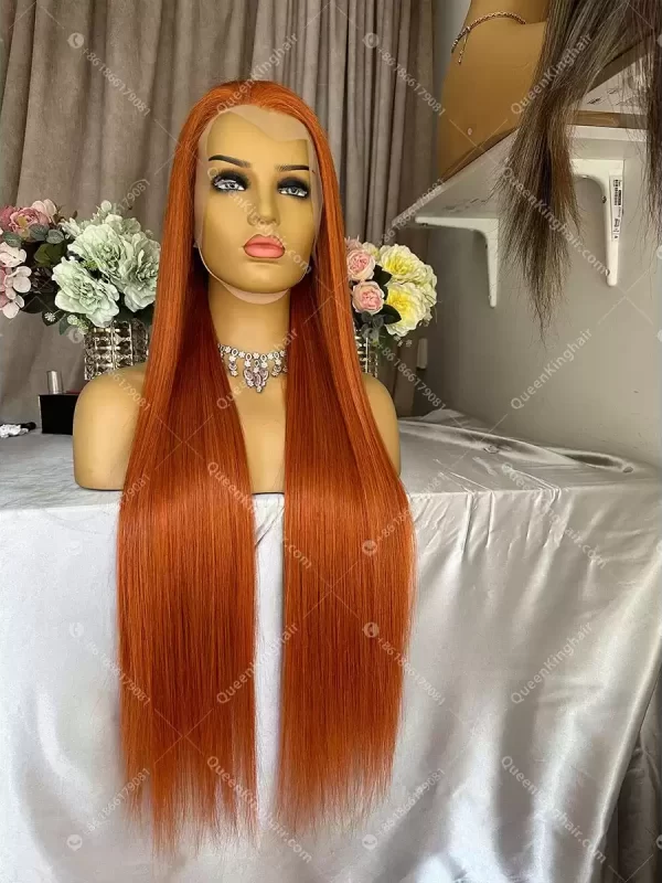30 inches 13x6 transparent lace 300% density Ginger color hair