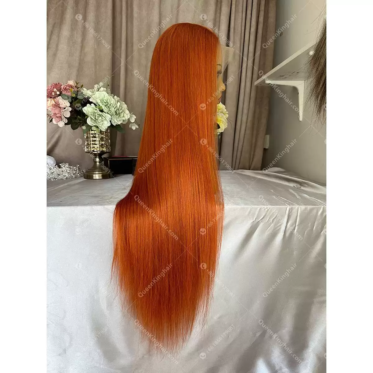 30 inches 13x6 transparent lace 250% density Ginger color hair
