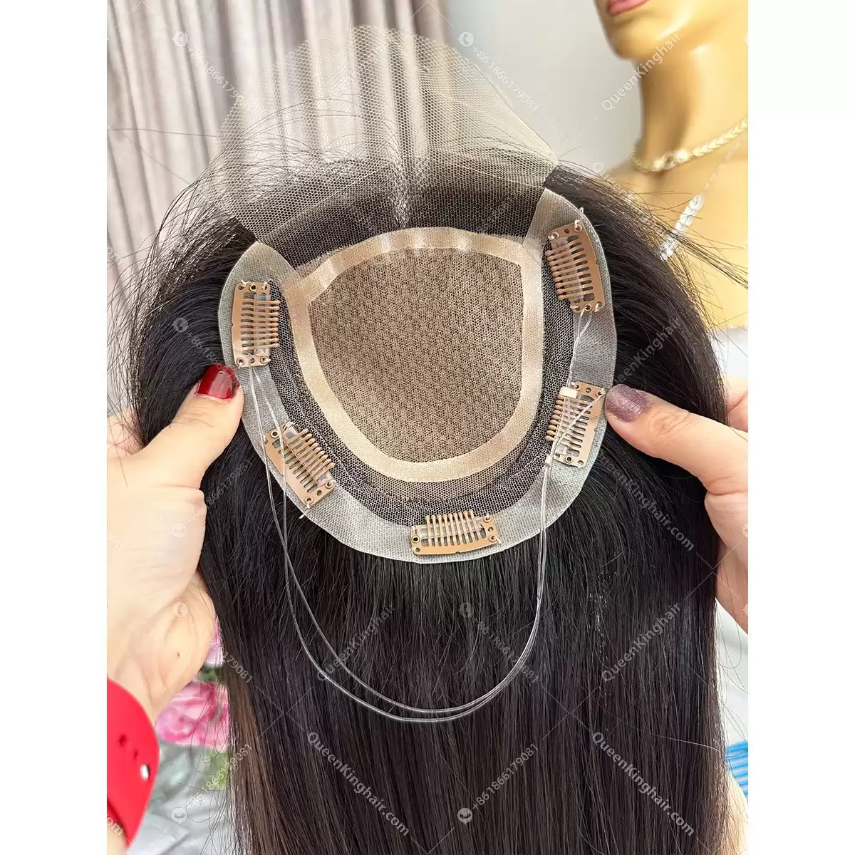 6x6  18 inches  Natural body wave  130 density  Wide middle part Natural black virgin hair Silk base 4x4