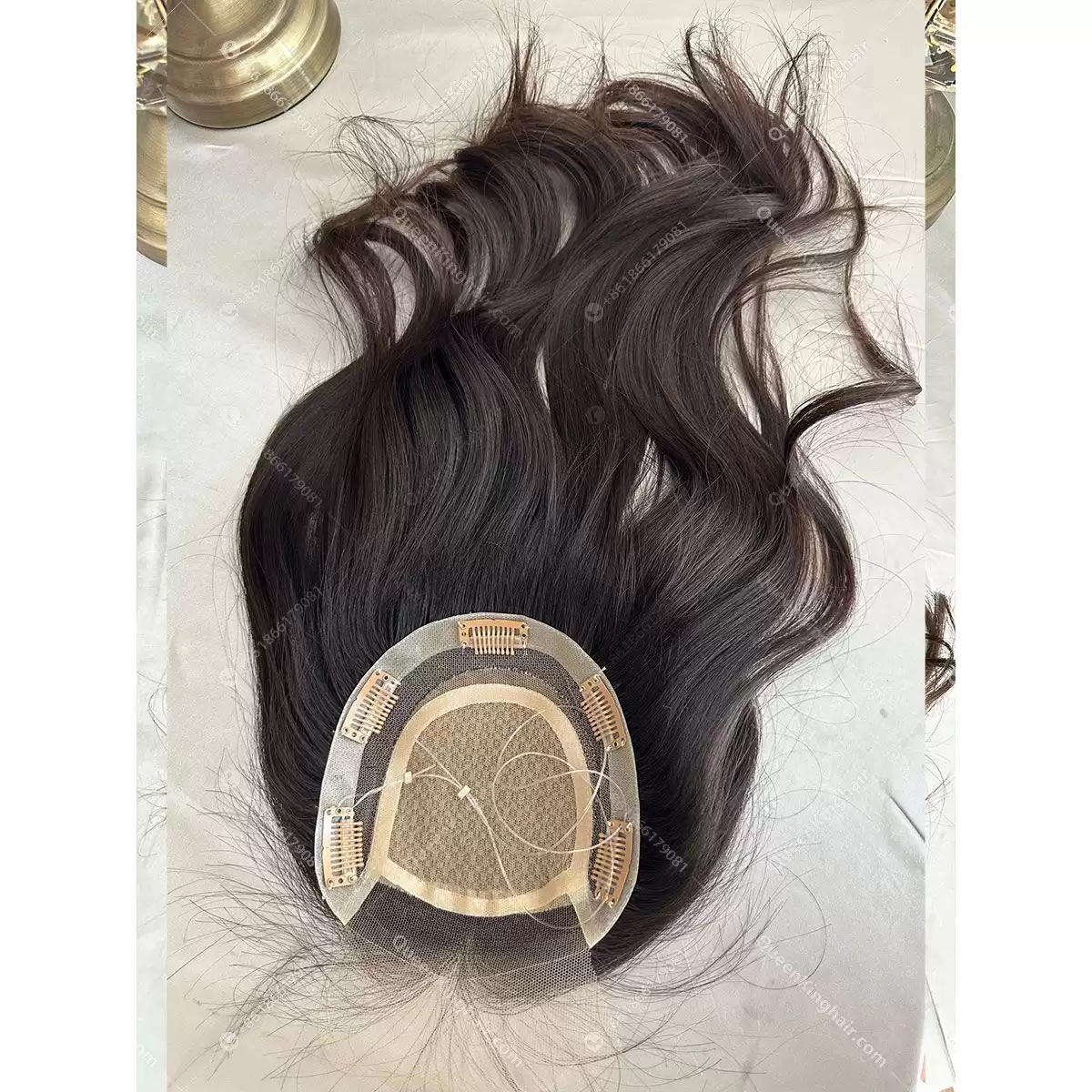 6x6  18 inches  Natural body wave  130 density  Wide middle part Natural black virgin hair Silk base 4x4