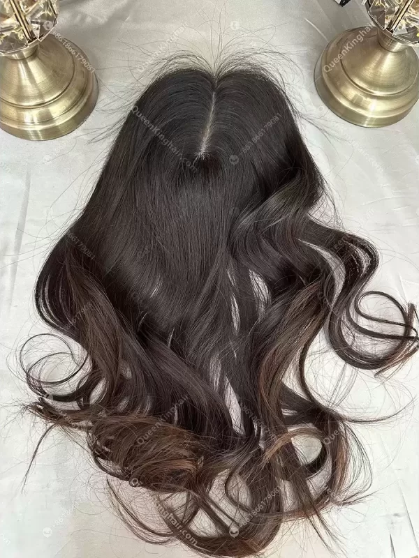 6x6  18 inches  Natural body wave  130 density  Wide middle part Natural black virgin hair Silk base 4x4