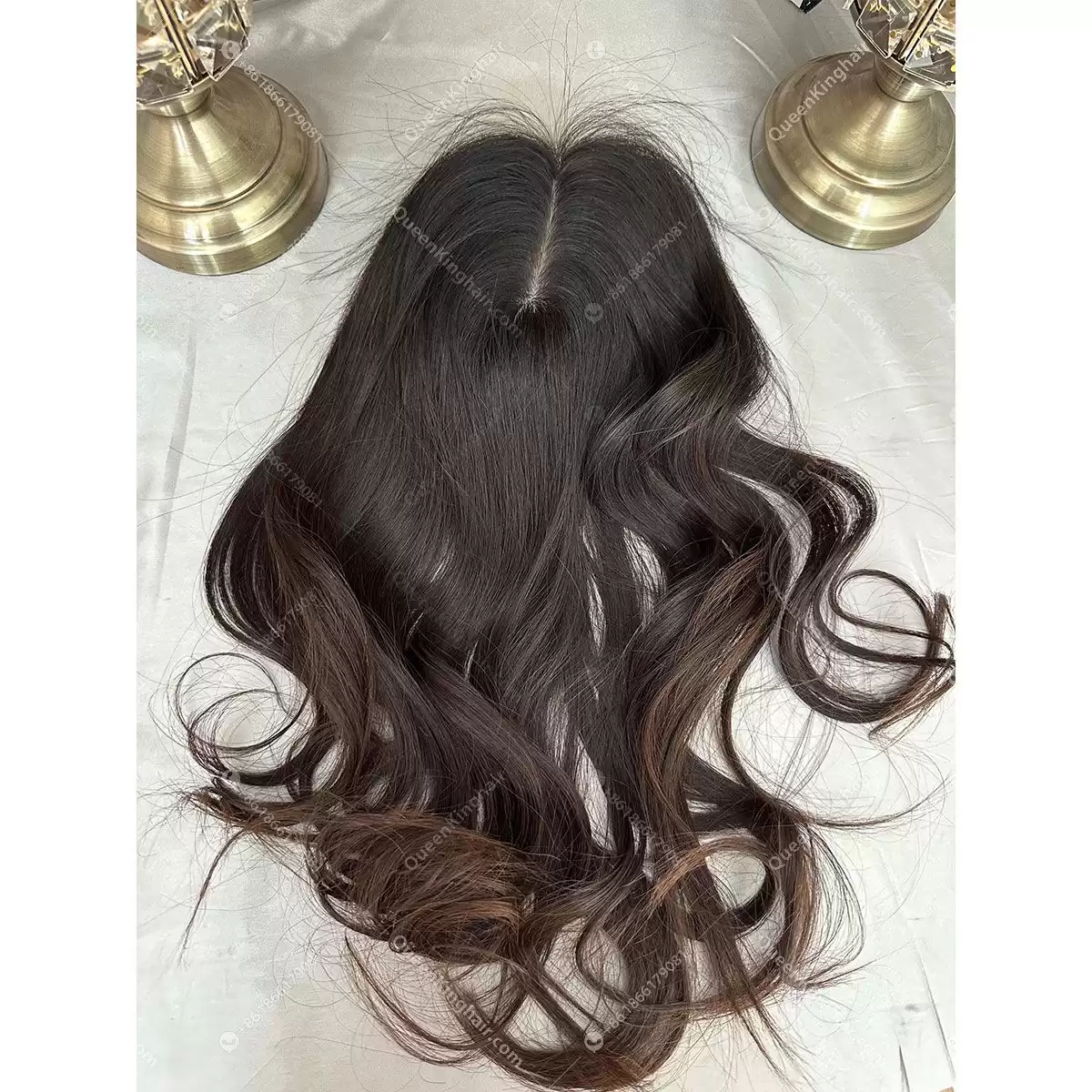 24 inches double drawn virgin hair 13x4 Hd lace brunette color natural balayage