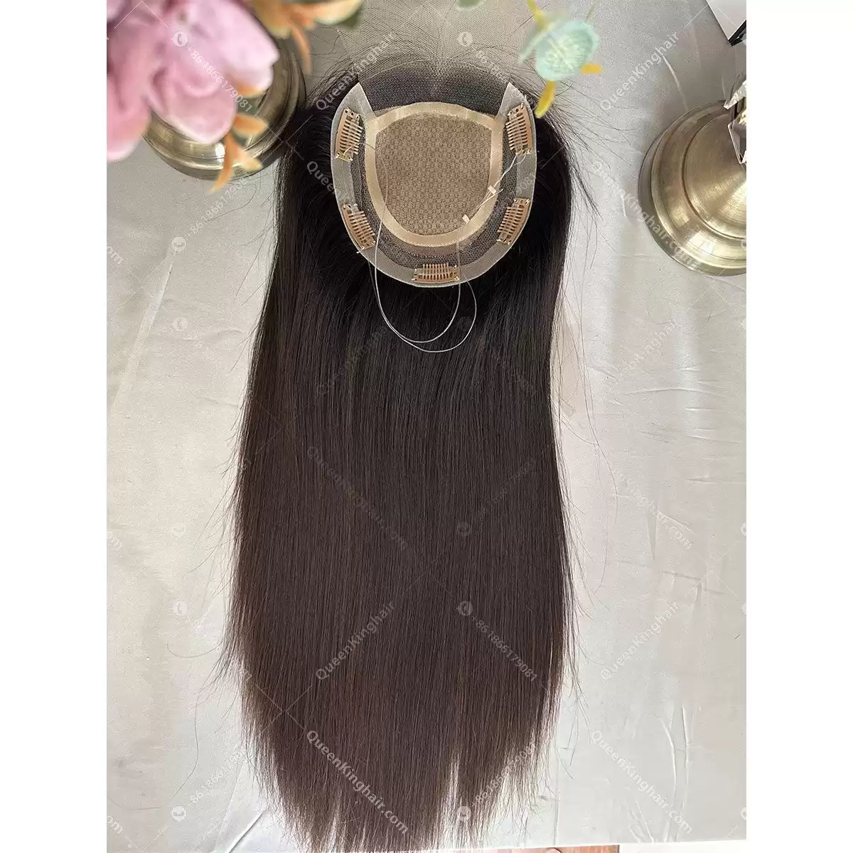 6x6  18 inches  Natural body wave  130 density  Wide middle part Natural black virgin hair Silk base 4x4