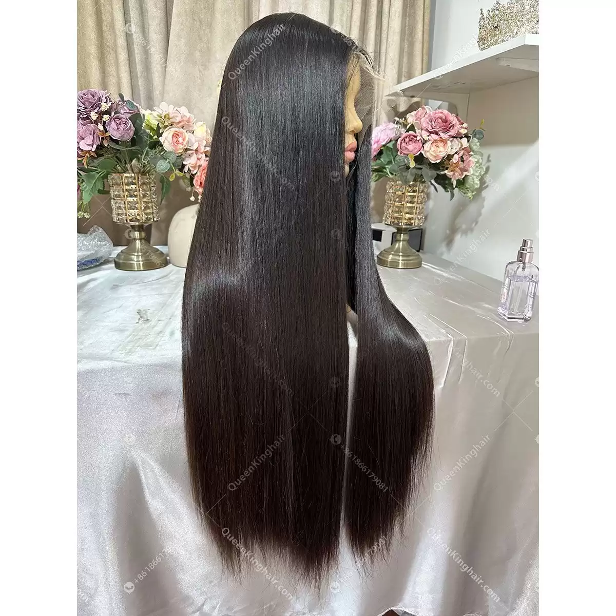30 inches 13x6 Hd lace with 4x4 silk base double drawn virgin hair natural color