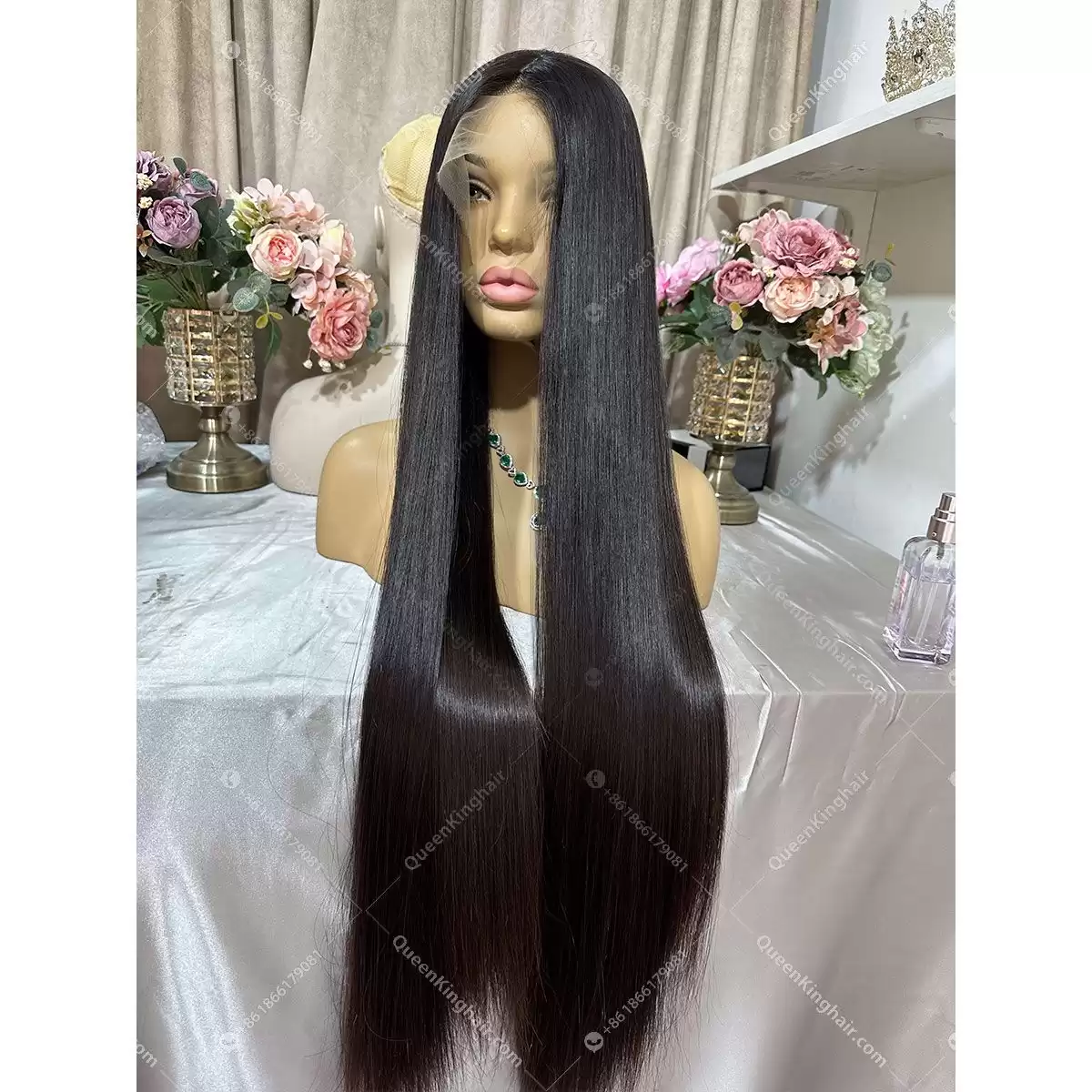 30 inches 13x6 Hd lace with 4x4 silk base double drawn virgin hair natural color