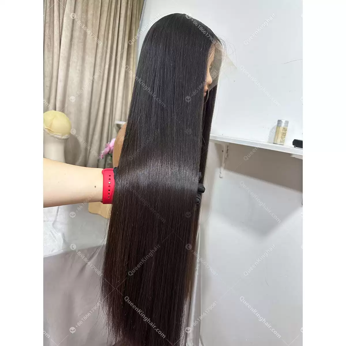 30 inches 13x6 Hd lace with 4x4 silk base double drawn virgin hair natural color