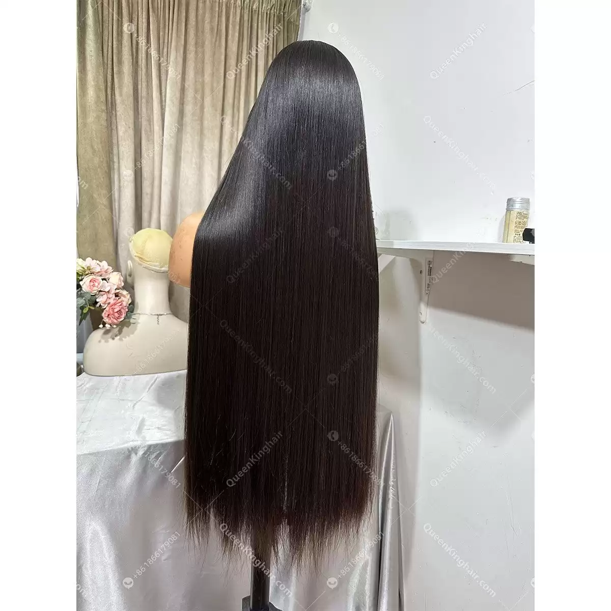 30 inches 13x6 Hd lace with 4x4 silk base double drawn virgin hair natural color