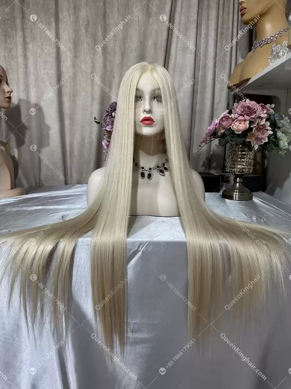 Double drawn virgin hair full Hd lace white blonde no short hair at all