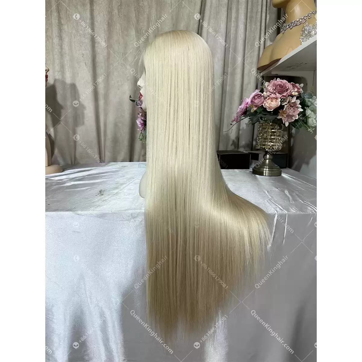 Double drawn virgin hair full Hd lace white blonde no short hair at all